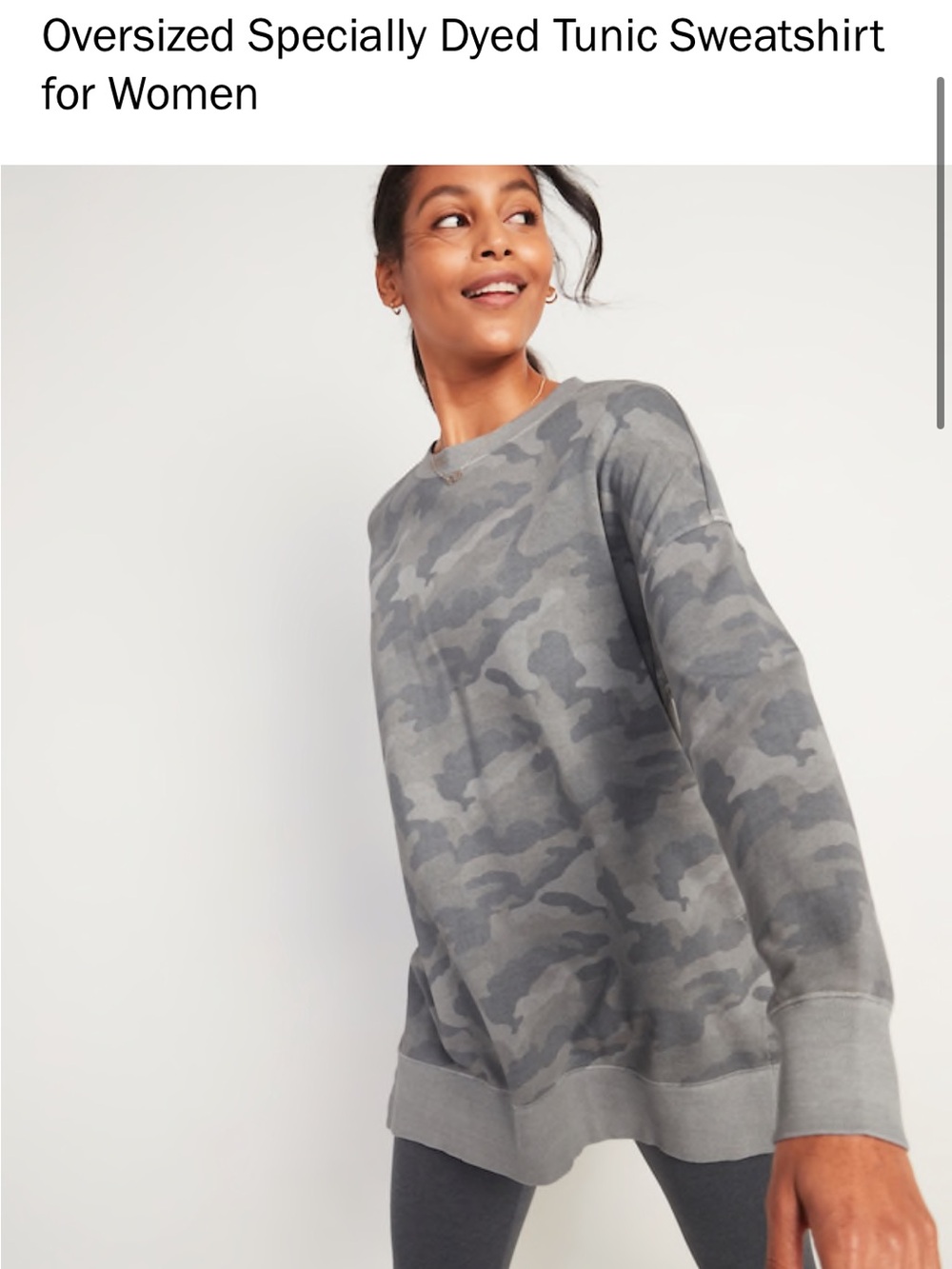 Old Navy Gray Camo Crewneck Pullover